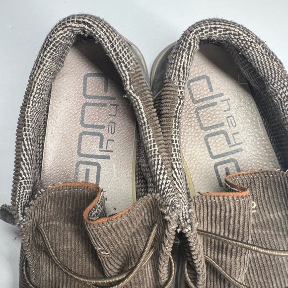 Hey Dude Wally corduroy brown 9 slip on casual neutral mens fall travel loafers - Picture 5 of 7